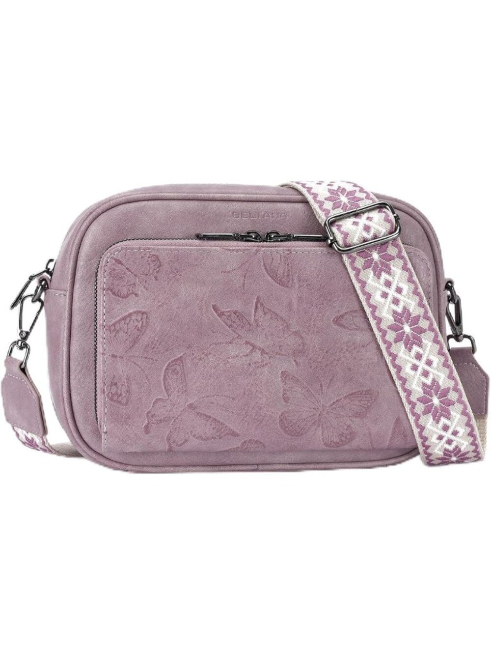 Stylish Vegan Leather Crossbody Bag with Wallet, RFID Protection, Adjustable